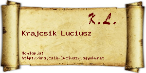 Krajcsik Luciusz névjegykártya